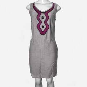 Embroidered beaded dress boho retro earthy prairie peasant flower child size 2